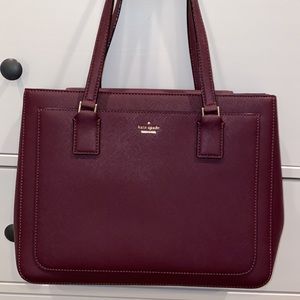Maroon Kate Spade tote bag